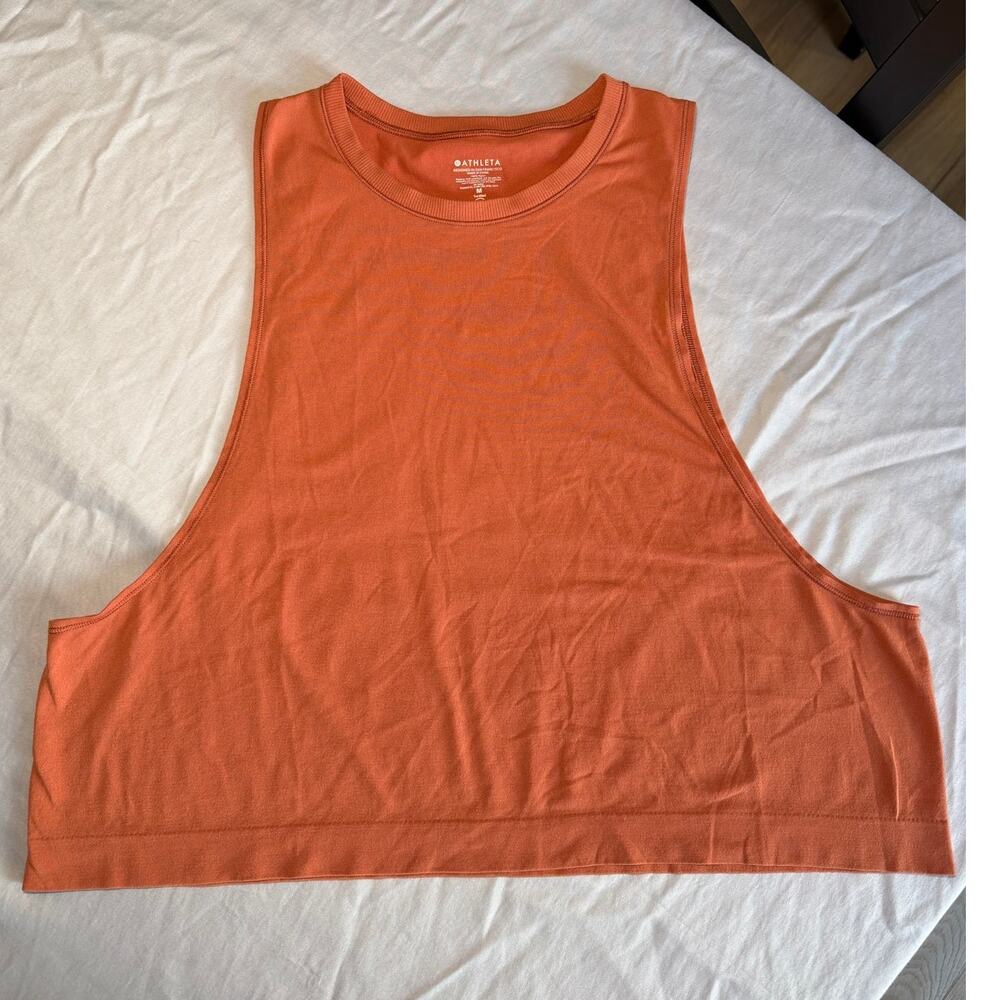 Orange Cropped Athleta Tank Size Medium